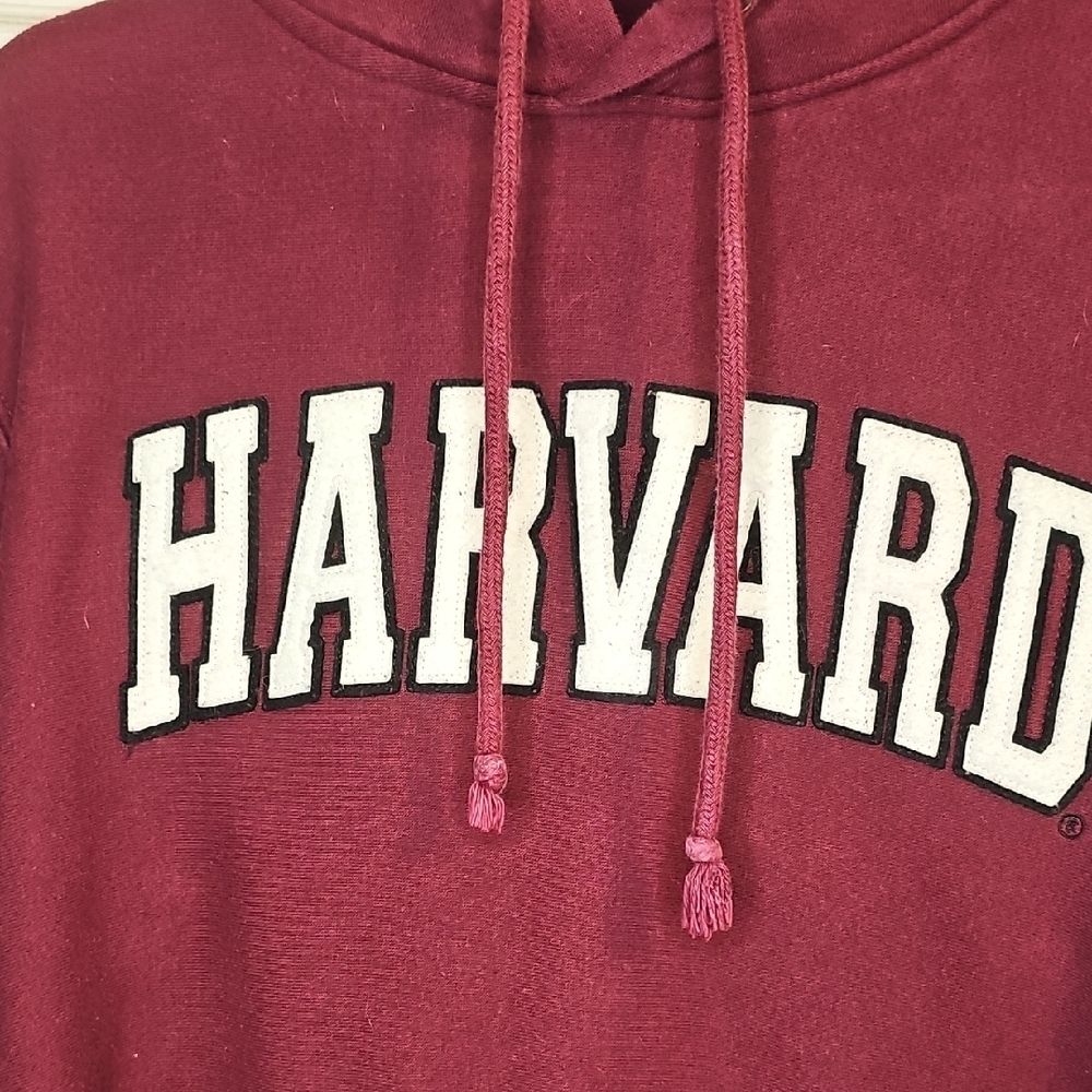 Harvard Maroon Varsity letter sweatshirt hood. Vintage sturdy construction.